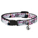 Cat Collar Breakaway with Bell - Frozen Anna Castle Pose with Flowers and Script Grays Pinks - NARROW Fits 8.5-12" Breakaway Cat Collars Disney   
