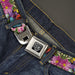BD Wings Logo CLOSE-UP Full Color Black Silver Seatbelt Belt - Vivid Butterfly Garden Webbing Seatbelt Belts Buckle-Down   