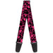 Guitar Strap - Safety Pins Black Fuchsia Guitar Straps Buckle-Down   