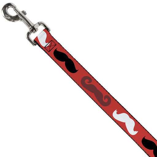 Dog Leash - Mustaches Red/Brown/White/Black Dog Leashes Buckle-Down   