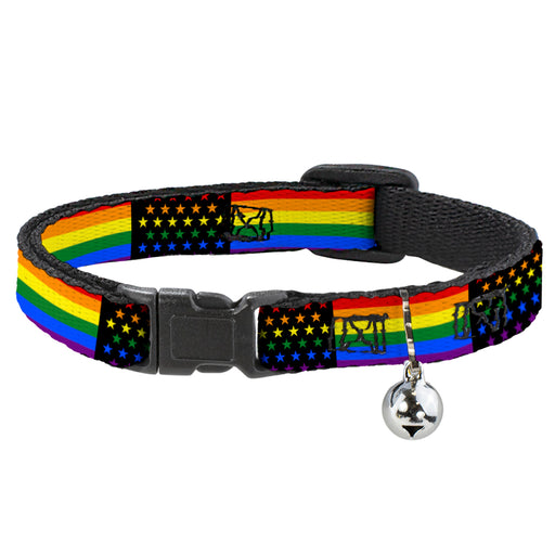 Cat Collar Breakaway - Flag American Pride Rainbow Black Breakaway Cat Collars Buckle-Down   