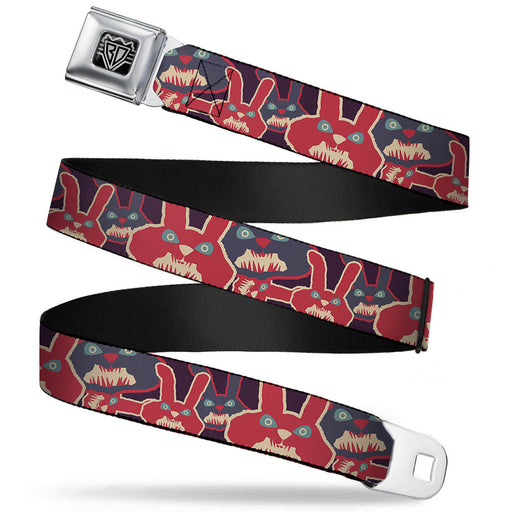 BD Wings Logo CLOSE-UP Full Color Black Silver Seatbelt Belt - Angry Bunnies Purple/Red/Blue Webbing Seatbelt Belts Buckle-Down   