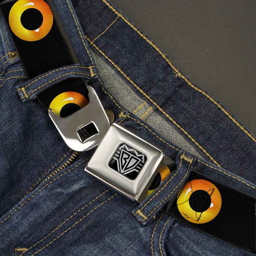BD Wings Logo CLOSE-UP Full Color Black Silver Seatbelt Belt - Owl Eyes 2 Webbing Seatbelt Belts Buckle-Down   