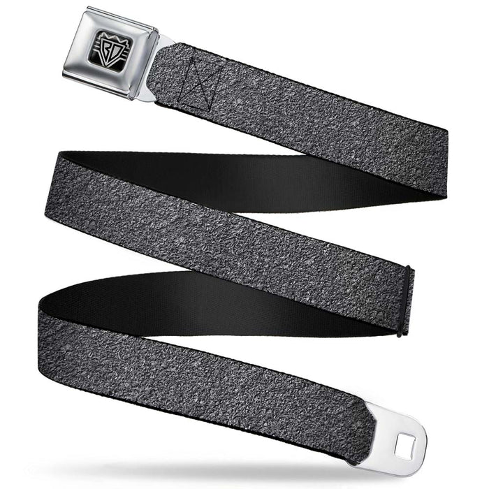 BD Wings Logo CLOSE-UP Full Color Black Silver Seatbelt Belt - Concrete Finish Grays Webbing Seatbelt Belts Buckle-Down   