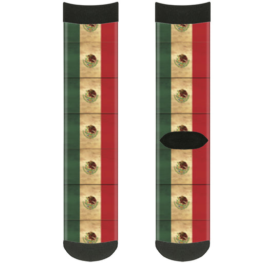 Sock Pair - Polyester - Mexico Flag Continuous Vintage - CREW Socks Buckle-Down   