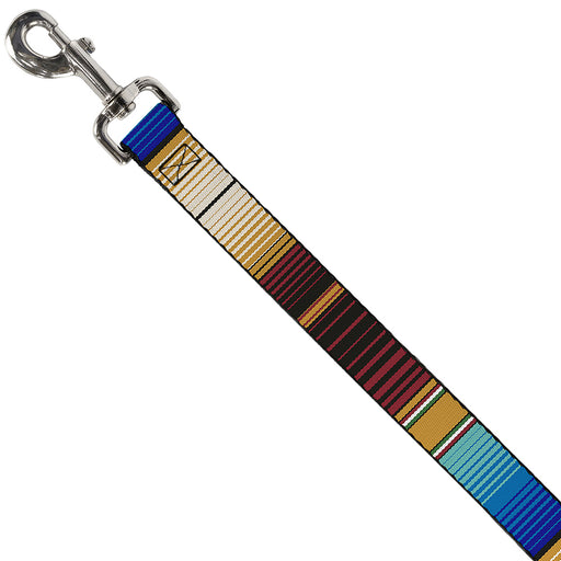 Dog Leash - Zarape6 Vertical Stripe Gold/Blues/Black/Red Dog Leashes Buckle-Down   