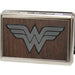 Business Card Holder - LARGE - Wonder Woman Logo Marquetry Black Walnut Metal Metal ID Cases DC Comics   