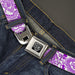 BD Wings Logo CLOSE-UP Full Color Black Silver Seatbelt Belt - Bandana/Skulls White/Purple Webbing Seatbelt Belts Buckle-Down   