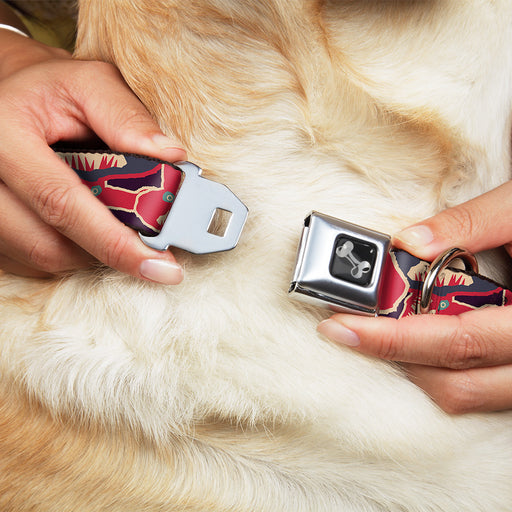 Dog Bone Seatbelt Buckle Collar - Angry Bunnies CLOSE-UP Purple/Red/Blue Seatbelt Buckle Collars Buckle-Down   