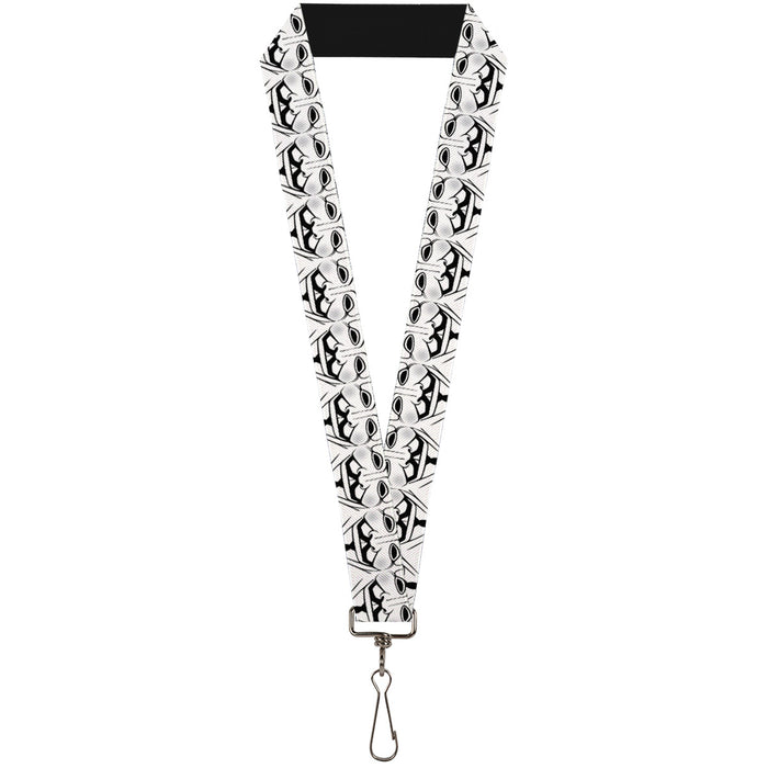 Lanyard - 1.0" - Anonymous Face C U Repeat White Black Gray Lanyards Buckle-Down   