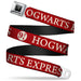 Harry Potter Logo Full Color Black/White Seatbelt Belt - HOGWARTS EXPRESS 9¾ Red/White Webbing Seatbelt Belts The Wizarding World of Harry Potter REGULAR - 1.5" WIDE - 24-38" LONG  