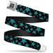BD Wings Logo CLOSE-UP Full Color Black Silver Seatbelt Belt - Multi Stars Black/Turquoise Webbing Seatbelt Belts Buckle-Down   