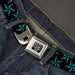 BD Wings Logo CLOSE-UP Full Color Black Silver Seatbelt Belt - Nautical Stars Scattered Black/Turquoise Webbing Seatbelt Belts Buckle-Down   