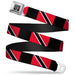 BD Wings Logo CLOSE-UP Full Color Black Silver Seatbelt Belt - Trinidad & Tobago Flags/Black Block Webbing Seatbelt Belts Buckle-Down   