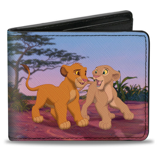 Bi-Fold Wallet - The Lion King Young Simba & Nala + Grown Up Snuggle Pose Bi-Fold Wallets Disney   