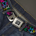 BD Wings Logo CLOSE-UP Full Color Black Silver Seatbelt Belt - Sketch Skull/Star/Heart/Checker Black/Multi Webbing Seatbelt Belts Buckle-Down   