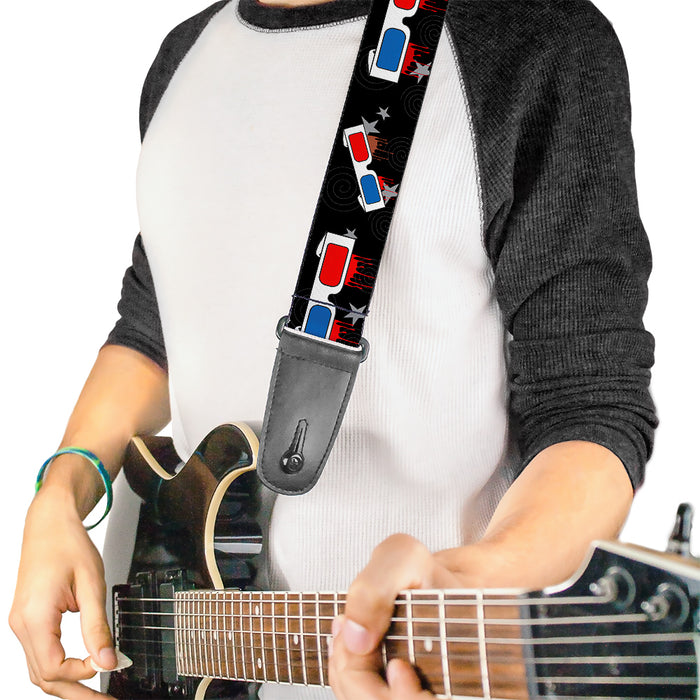 Guitar Strap - 3-D Glasses Dripping w Stars Guitar Straps Buckle-Down   