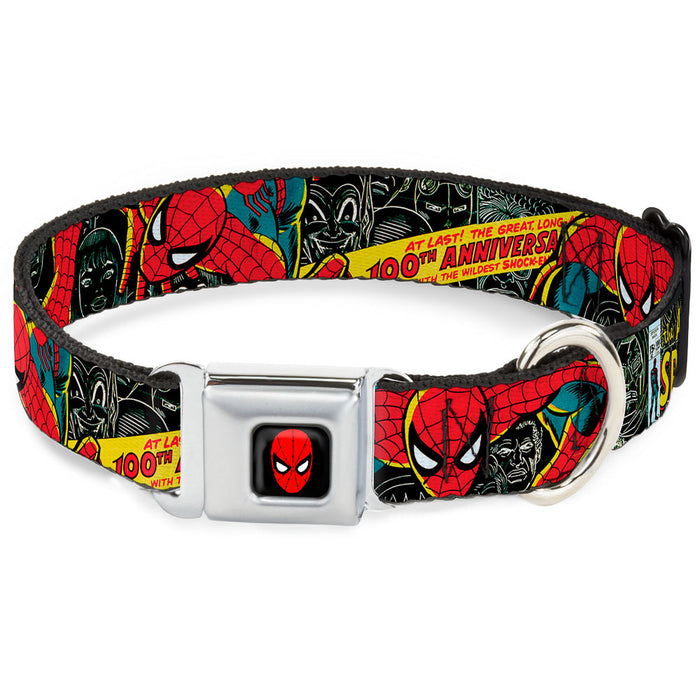 MARVEL UNIVERSE Spider-Man Full Color Seatbelt Buckle Collar - THE AMAZING SPIDER-MAN 100th ANNIVERSARY Cover Seatbelt Buckle Collars Marvel Comics   