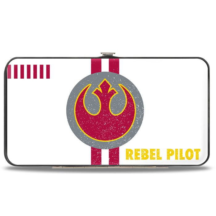 Hinged Wallet - Star Wars REBEL PILOT X-Wing Fighter + Rebel Alliance Insignia White Red Yellow Gray Hinged Wallets Star Wars   
