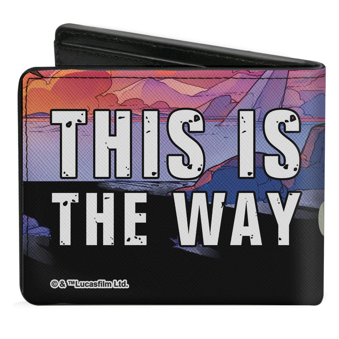 Bi-Fold Wallet - Star Wars The Child Chibi Pod Pose + THIS IS THE WAY Quote Full Color Black White Bi-Fold Wallets Star Wars   