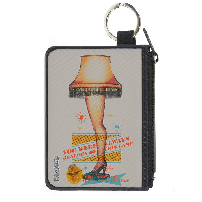 Canvas Zipper Wallet - MINI X-SMALL - A Christmas Story Lamp Quotes Collage White Canvas Zipper Wallets Warner Bros. Holiday Movies   