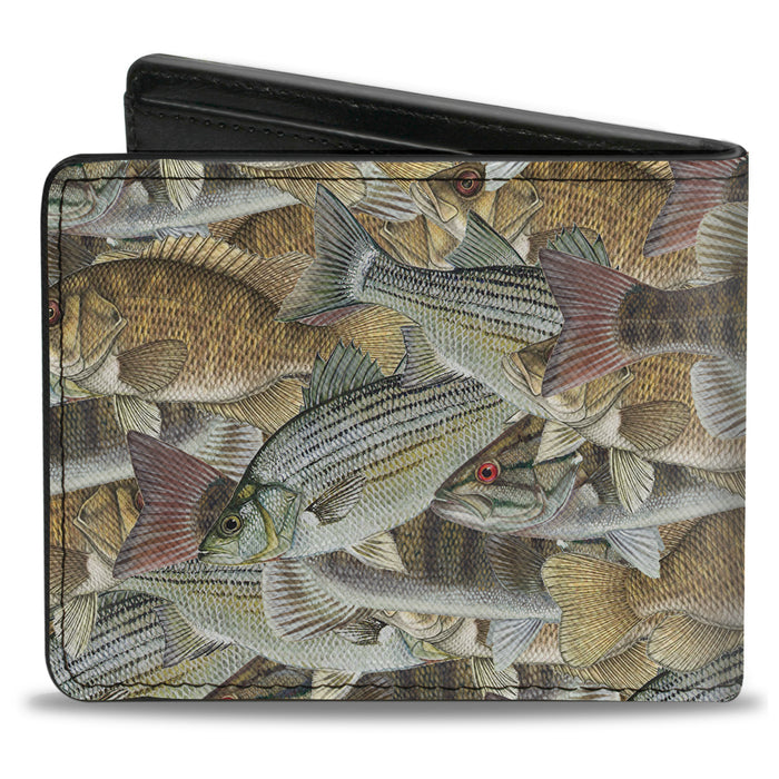 Bi-Fold Wallet - Fishes Stacked Bi-Fold Wallets Buckle-Down   