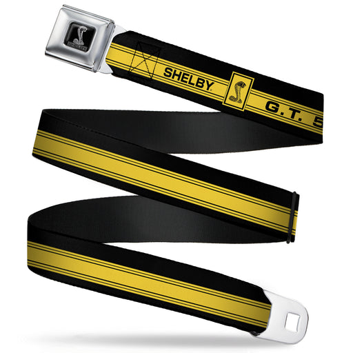 SHELBY Tiffany Box Full Color Black Silver-Fade Seatbelt Belt - SHELBY GT 500/Cobra Box Stripe Black/Yellow Webbing Seatbelt Belts Carroll Shelby   