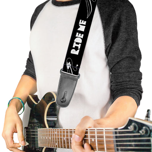 Guitar Strap - RIDE ME Surfboard Black White Guitar Straps Buckle-Down   