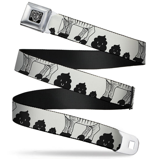 BD Wings Logo CLOSE-UP Full Color Black Silver Seatbelt Belt - Zebra Poops Off-White/Black Webbing Seatbelt Belts Buckle-Down   