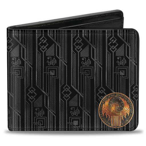 Bi-Fold Wallet - MACUSA Seal Black Gold + FBAWTFT Logo Grays Gold Bi-Fold Wallets The Wizarding World of Harry Potter   