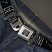 BD Wings Logo CLOSE-UP Full Color Black Silver Seatbelt Belt - Zodiac GEMINI/Constellation Black/White Webbing Seatbelt Belts Buckle-Down   