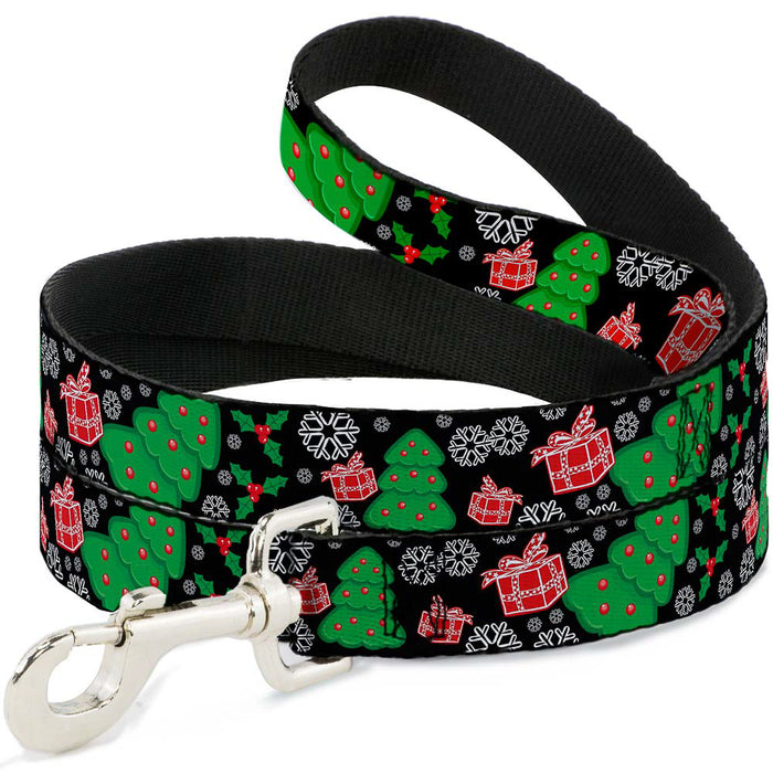 Dog Leash - Christmas Collage Black/White/Green/Red Dog Leashes Buckle-Down   