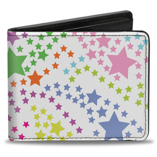 Bi-Fold Wallet - Falling Stars White Multi Color Bi-Fold Wallets Buckle-Down   