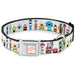 Pixar TIS THE SEASON Script Full Color White/Red Seatbelt Buckle Collar - Pixar Holiday Collection Nutcracker Characters Lineup/Stars White/Blues Seatbelt Buckle Collars Disney   