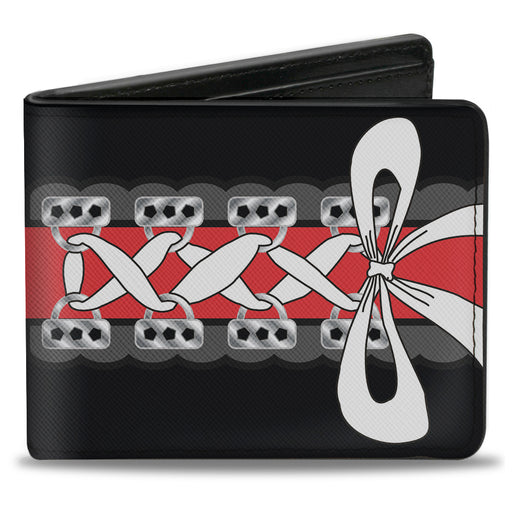 Bi-Fold Wallet - Corset Lace Up w Bow Black Red Bi-Fold Wallets Buckle-Down   