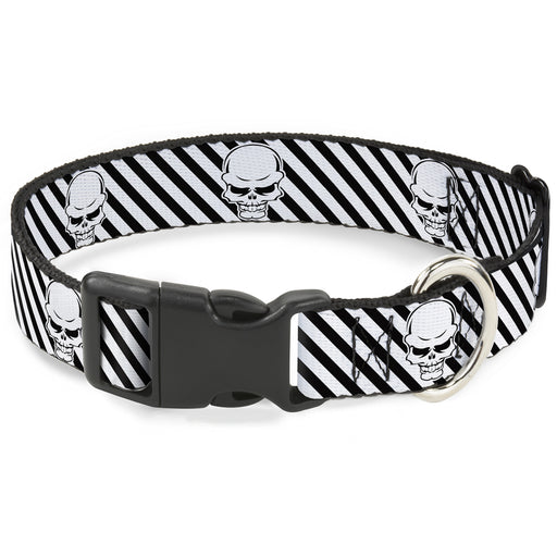 Plastic Clip Collar - Metal Skull Black/White Plastic Clip Collars Buckle-Down   