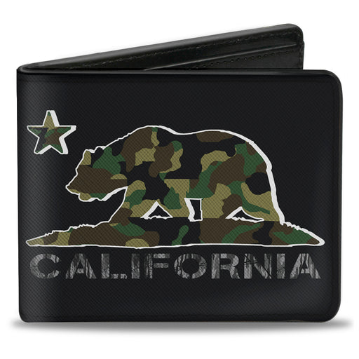 Bi-Fold Wallet - CALIFORNIA Flag Bear Black Camo Gray Camo Olive Bi-Fold Wallets Buckle-Down   