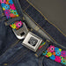 BD Wings Logo CLOSE-UP Full Color Black Silver Seatbelt Belt - Flower Blossom Webbing Seatbelt Belts Buckle-Down   