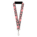 Lanyard - 1.0" - Eighties Stars2 Black White Red Lanyards Buckle-Down   