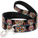 Dog Leash - Tranquility Beats Calaveras/Floral Equalizer Black/Multi Color Dog Leashes Thaneeya McArdle   