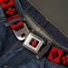 Harley Quinn Diamond Full Color Black Red Seatbelt Belt - Harley Quinn Diamond Blocks Red/Black Black/Red Webbing Seatbelt Belts DC Comics   