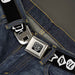 BD Wings Logo CLOSE-UP Full Color Black Silver Seatbelt Belt - Punk You Black/White Webbing Seatbelt Belts Buckle-Down   