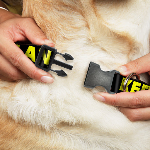 Plastic Clip Collar - KEEP PORTLAND WEIRD Black/Yellow Plastic Clip Collars Buckle-Down   