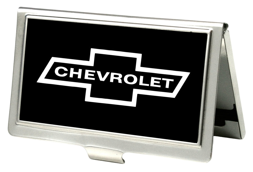 Business Card Holder - SMALL - 1965 CHEVROLET Bowtie FCG Black White Business Card Holders GM General Motors   