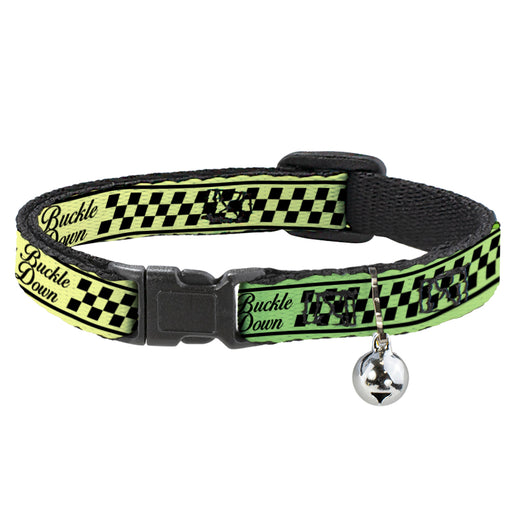 Cat Collar Breakaway - Buckle-Down Cab Stripe Green Yellow Fade Breakaway Cat Collars Buckle-Down   