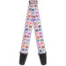 Guitar Strap - Skull & Fleur-de-Lis White Multi Color Guitar Straps Buckle-Down   