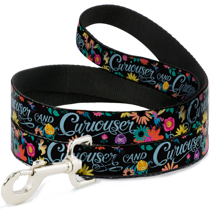 Dog Leash - CURIOUSER AND CURIOUSER/Flowers of Wonderland Collage Dog Leashes Disney   
