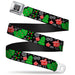 BD Wings Logo CLOSE-UP Full Color Black Silver Seatbelt Belt - Christmas Collage Black/White/Green/Red Webbing Seatbelt Belts Buckle-Down   