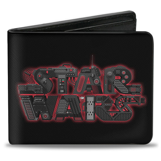 Bi-Fold Wallet - Galactic Empire STAR WARS Logo Black Grays Reds Bi-Fold Wallets Star Wars   