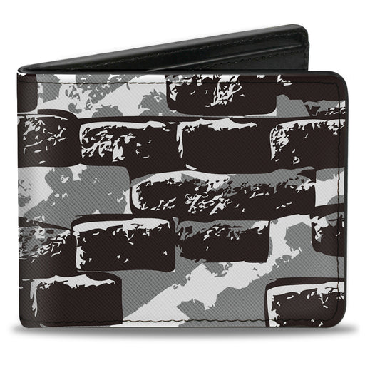 Bi-Fold Wallet - Grunge Bricks Black White Bi-Fold Wallets Buckle-Down   